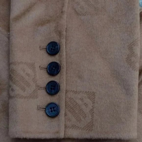 NWT Maje Brown Tabac Wool Oversized Belted Blazer Jacket Coat Size 0 XS - Picture 8 of 11